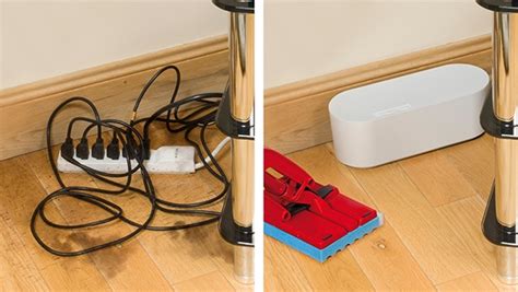 D Line Cable Organizer Box Power Strip Hider Cord Storage Solution