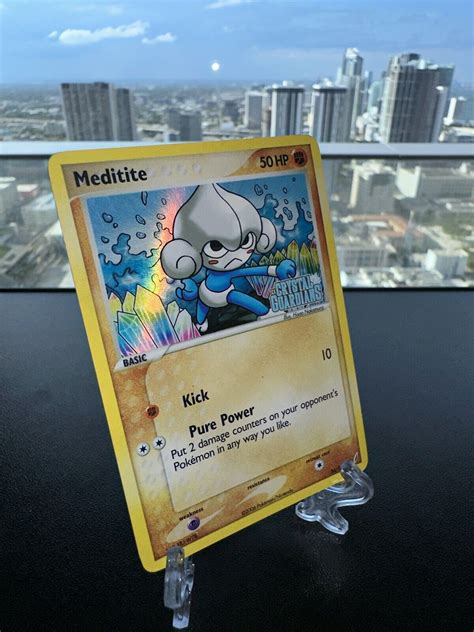 Pokémon TCG Meditite EX Crystal Guardians 56 100 Reverse Holo stamped