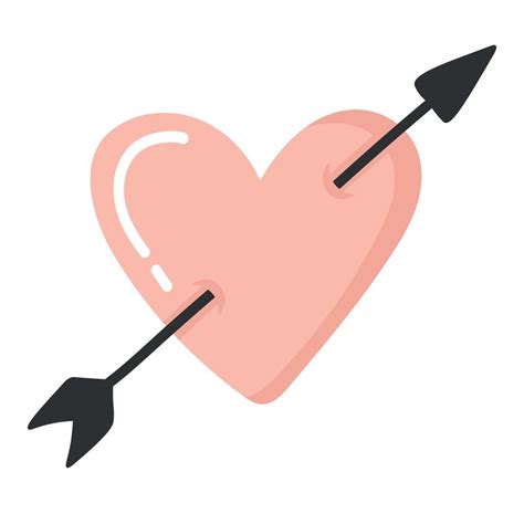 Doodle clipart cute heart with arrow for decoration 16406273 Vector Art ...