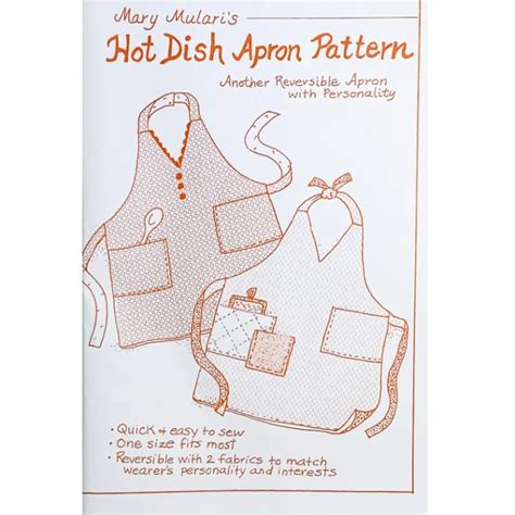 Mary Mularis Hot Dish Apron Pattern Mp Reversible Easy To Sew One