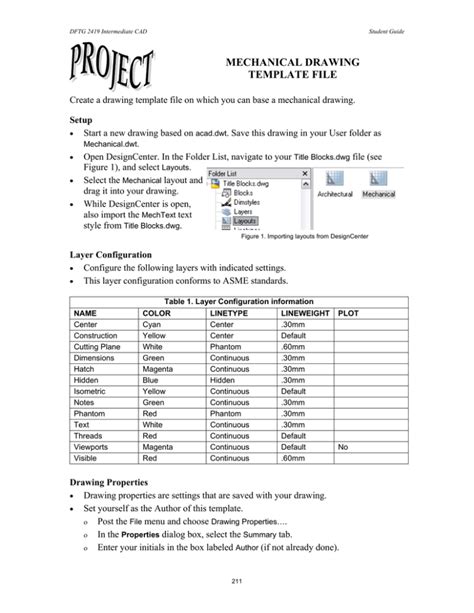 MECHANICAL DRAWING TEMPLATE FILE