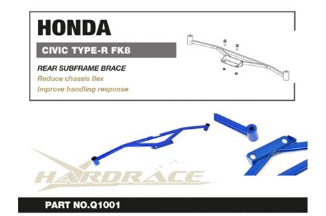 Rear Subframe Brace Honda Civic FK8 Type R Hardrace Q1001