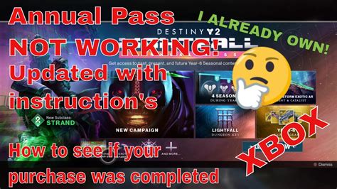 Lightfall Annual Pass Not Working No Annual Pass When U Already Own