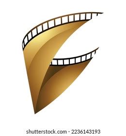 Golden Film Strip On White Background Stock Vector Royalty Free