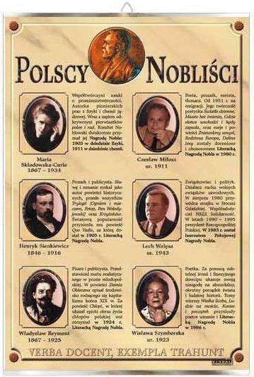 Pomoc dydaktyczna Visual System Polscy Nobliści Historia Plansza Plakat