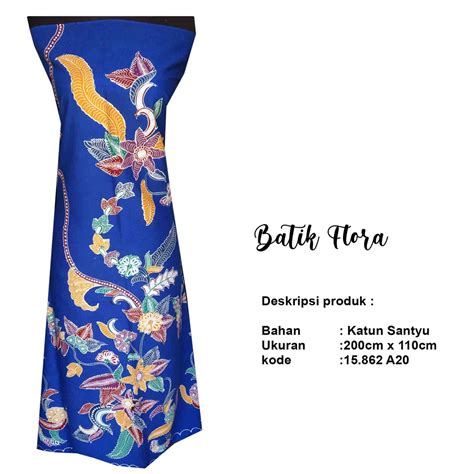 Jual Batik Tulis Motif Flora Dasaran Biru Seragam Batik Untuk Kerja