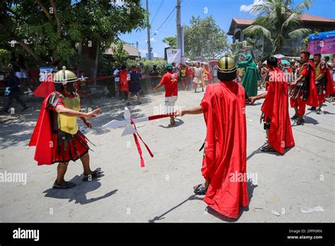 Penitents And Flagellants Parade For Holy Week And Good Friday Philippines Traditional Event