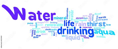 Water Related Words Word Cloud Water Typography Background Stock Illustration Adobe Stock