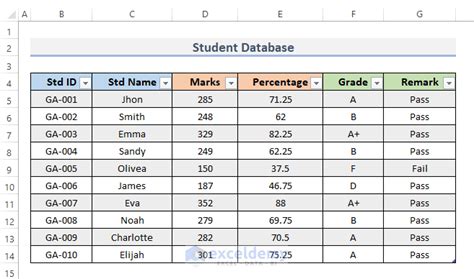 How To Create Student Database In Excel With Easy Steps Exceldemy