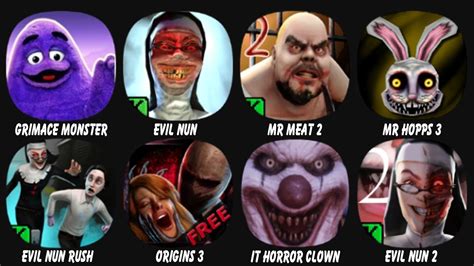 Grimace Monster Scary Survival Evil Nun Mr Meat Mr Hopps Playhouse