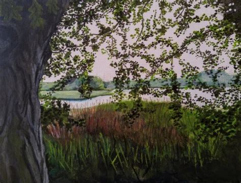 Frensham Little Pond . Original painting - Paint and Ashes