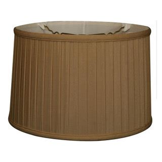 Shallow Drum Side Pleat Basic Lampshade Antique Gold Transitional