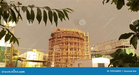 Overhead Water Tank Is In Under Construction Stock Image Image Of