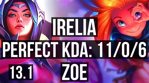 Irelia Vs Zoe Mid 11 0 6 66 Winrate Legendary Euw Grandmaster