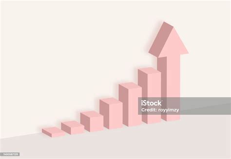 3d Grafik Langkah Tangga Saham Menuju Kesuksesan Konsep Desain Minimal