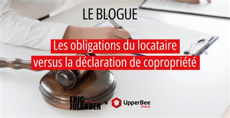 Les Obligations Du Locataire Versus La D Claration De Copropri T