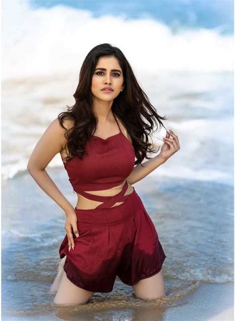 Babe In The Waters Nabha Natesh Looks Jaw Dropping In A Dark Velvet Outfit Telugu Movie News