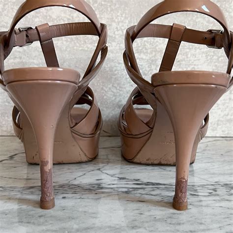 Ysl Tribute Yves Saint Laurent Nude Patent Leather Sz Gem