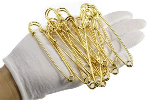 Big Size Metal Safety Pins Extra Large Gold Heavy Duty Safe Etsy Uk