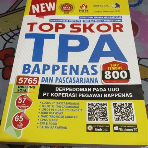 Jual JUAL CEPAT BUKU NEW TOP SKOR TPA BAPPENAS DAN PASCASARJANA