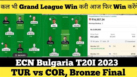 TUR Vs CRO Dream11 Prediction TUR Vs CRO Dream11 Team Tur Vs Cro