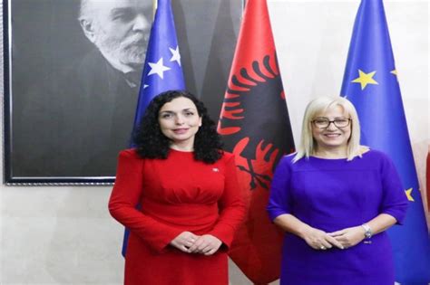 Nikolla Receives In A Meeting Kosovo President Osmani Kosovo Albania