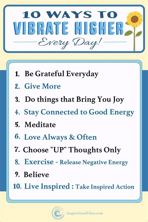 10 Ways To Raise Your Vibration Good Energy Releasing Negative