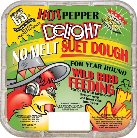 C S Hot Pepper Delight No Melt Suet Dough Wild Bird Food Oz Tray Count Chewy