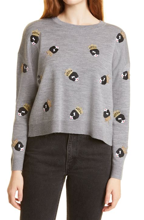 Buy Alice Olivia Gleeson Stace Face Embellished Pullover Sweater