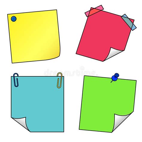 Post It Notes Icons Vector Set Stock Vector Illustration Of Mail