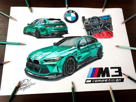 Drawing Bmw M3 Touring Bmw Drawing M3 Drawing Realistic Drawing Car