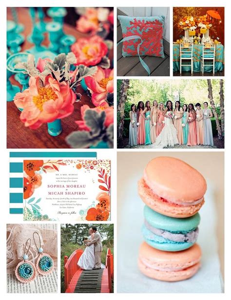 Teal And Coral Wedding Colors