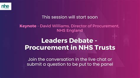 Nhe365 Procurement In Nhs Trusts Leaders Debate Youtube