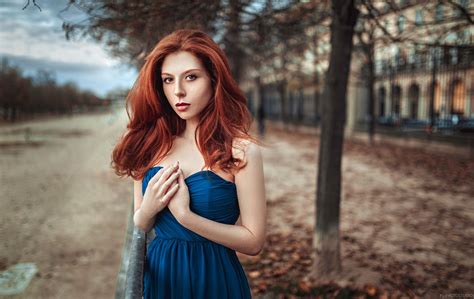 Women Redhead Looking At Viewer Lods Franck Dyed Hair Women