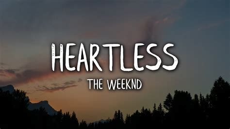 The Weeknd Heartless Lyrics Lyric Video Youtube