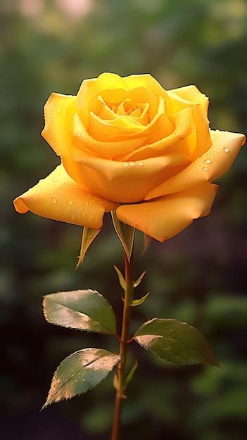 Premium AI Image | Yellow rose photo wallpaper background AI Generated