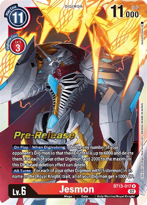 Jesmon Versus Royal Knights Pre Release Cards Digimon Card Game