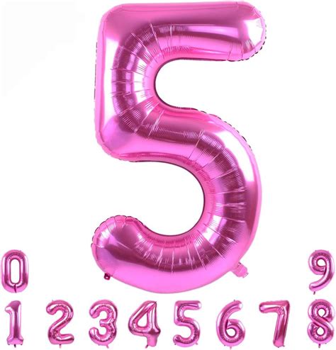 Toniful 40 Inch Pink Large Numbers Balloons 0 9number 5