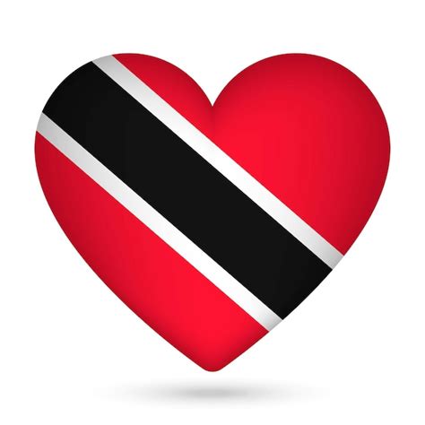 Bandera de trinidad y tobago en forma de corazón ilustración vectorial