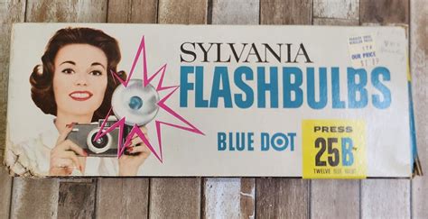 Vintage Sylvania Blue Dot Press B Flashbulbs Box Of In Original