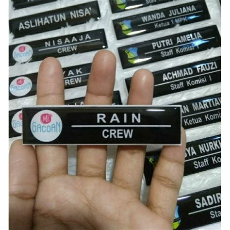 Jual Grosir Papan Nama Dada Magnet Peniti Name Tag Akrilik Resin Murah