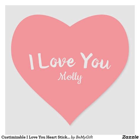 Customizable I Love You Heart Stickers Zazzle Heart Stickers