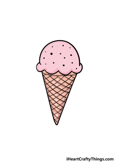 Ice Cream Cone Drawing How To Draw An Ice Cream Cone Step By Step