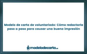 Modelo De Carta De Voluntariado C Mo Redactarla Paso A Paso Para