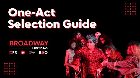 One Act Selection Guide Broadway Licensing