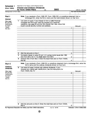 Fillable Online Schedule Form A Fill In Version