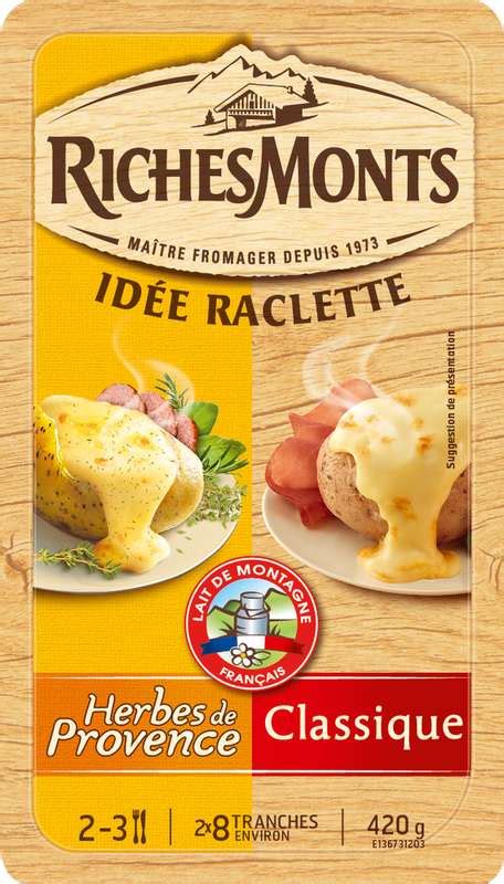 Raclette Au Lait Pasteuris Duo Classique Herbes De Provence