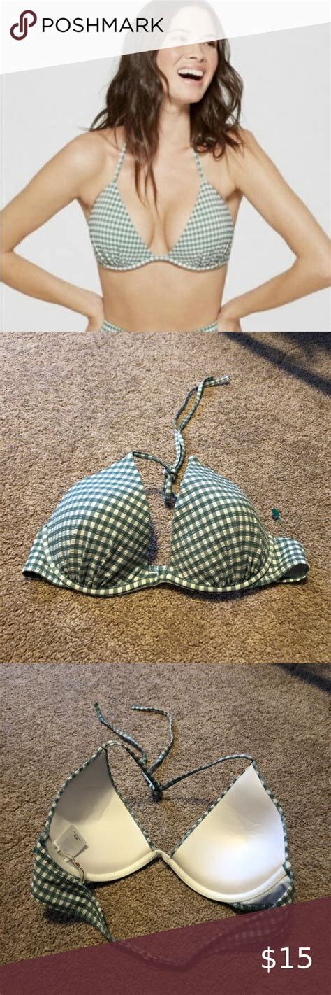 Shade Shore Green Gingham Bikini Top Bikinis Bikini Tops Shade