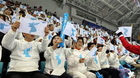 What is the unified Korean flag North and South Korea will march under at the Winter Olympics?