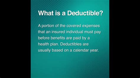 Health Insurance Terms Explained Deductible Youtube